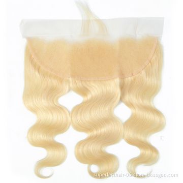 Wholesale Vendors Cuticle Aligned Virgin Hair 613 Frontal 13*4 Lace Closure